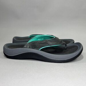 Muck‎ Women's Size 8 Pegasus Wanderer Gray & Teal Flip Flop Sandals